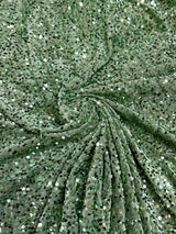 Stretch Sequin Velvet Sage Green