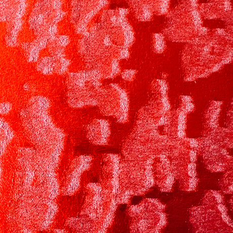 Velvet Fabric Embossed Island Stretch Foil Print