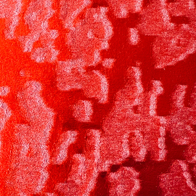 Velvet Fabric Embossed Island Stretch Foil Print