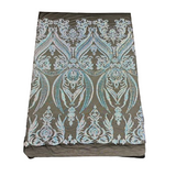 Catina Damask Stretch Sequins Nylon Spandex Mesh Fabric - Iridescent Sequin Damask, 60" Width, 52" Sequin Width (1 Yard)