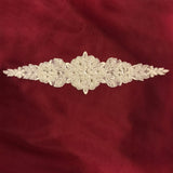 Beaded Lace Applique Pearl Rhinestone 12.5" x 3"