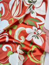 Printed Satin Rust Floral