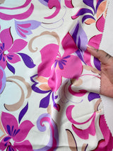Printed Satin Ivory/Pink Floral