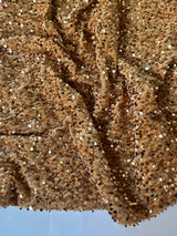 Stretch Sequin Velvet Gold Champagne