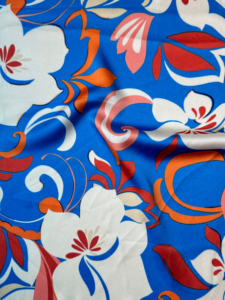 Printed Satin Blue Floral