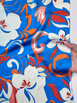 Printed Satin Blue Floral