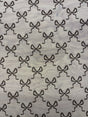 Bow Print Mesh Stretch Mesh Fabric - Black, Red Bow Print, Four-Way Stretch (1 Yard)