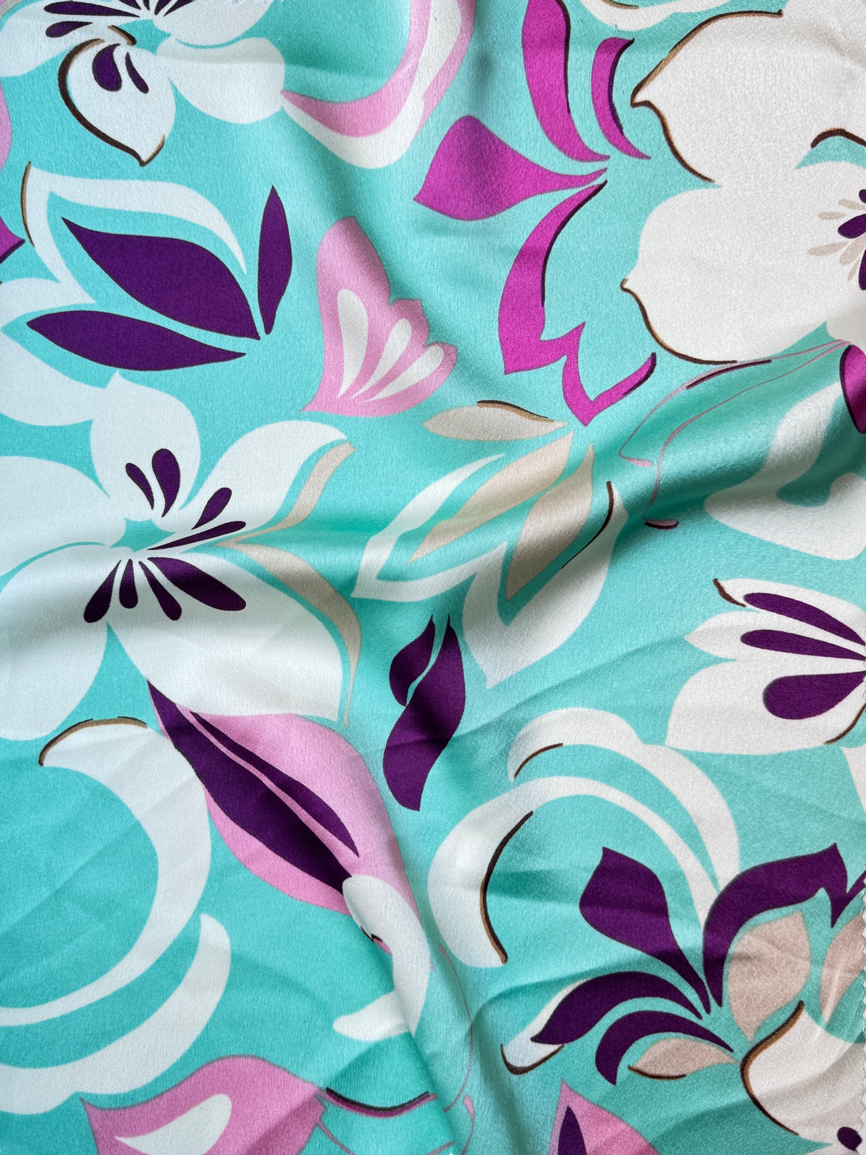 Printed Satin Sage Floral