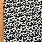 Polyester Spandex Cow Print Fabric 4-Way Stretch White Black