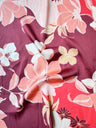 Printed Satin Burgundy Floral