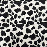 Polyester Spandex Cow Print Fabric 4-Way Stretch White Black