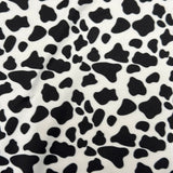 Polyester Spandex Cow Print Fabric 4-Way Stretch White Black