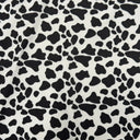 Polyester Spandex Cow Print Fabric 4-Way Stretch White Black