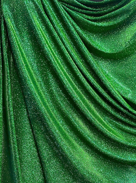 Emerald Green Stretch Metallic Lurex