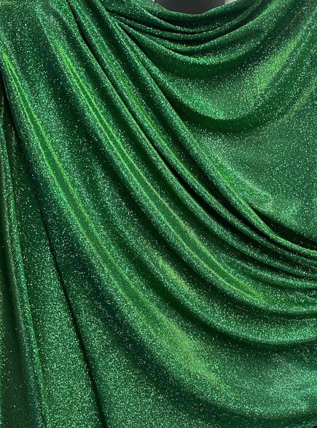 Emerald Green Stretch Metallic Lurex