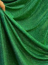 Emerald Green Stretch Metallic Lurex