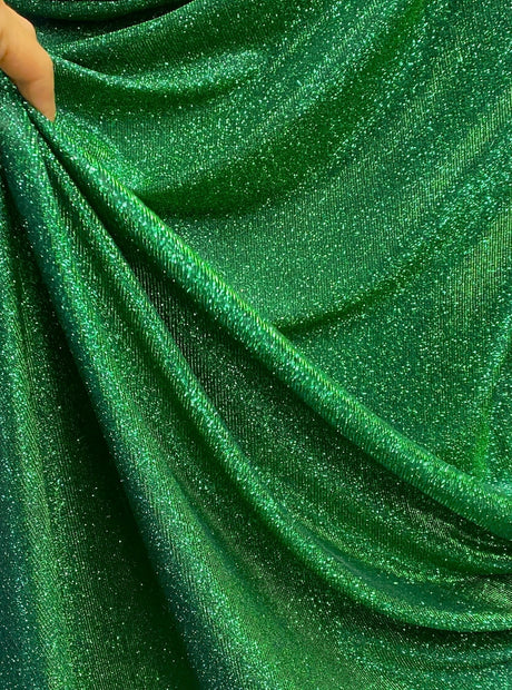 Emerald Green Stretch Metallic Lurex