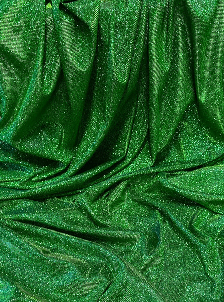 Emerald Green Stretch Metallic Lurex