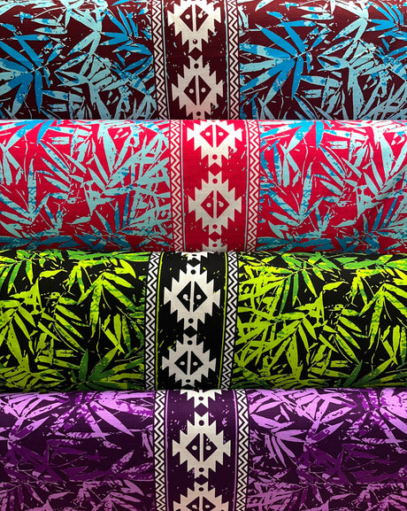 Cotton Barkcloth Areca Palm Tree Leaves Fabric