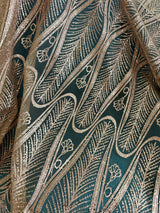 Gold Glitter Sequin Geometric Lace