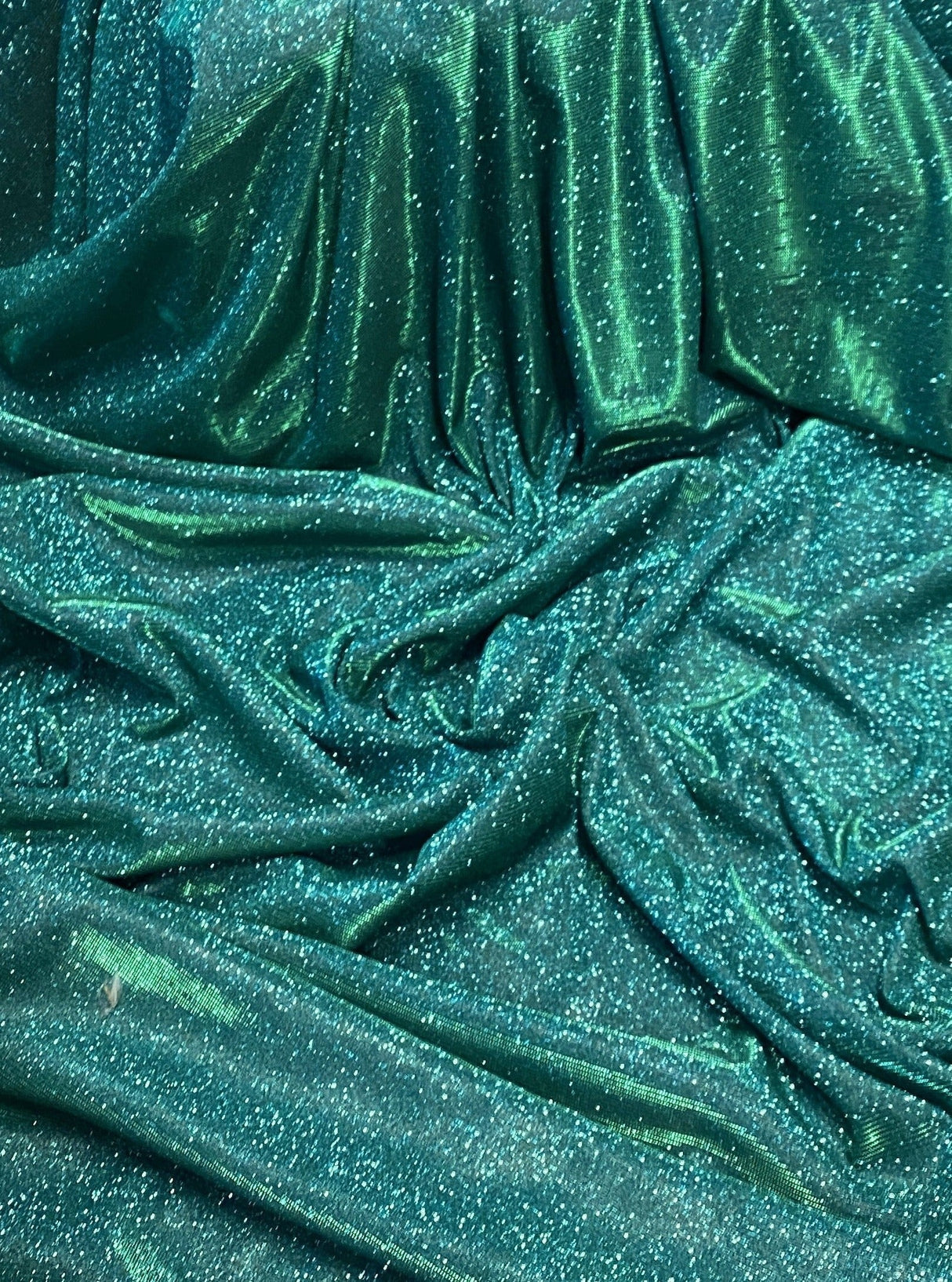 Teal Green Stretch Metallic Lurex