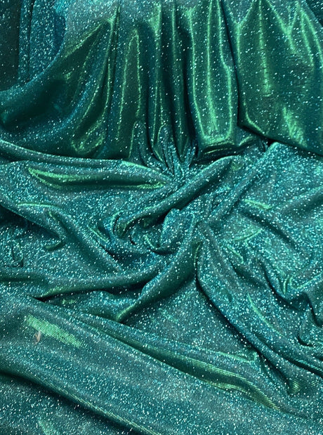 Teal Green Stretch Metallic Lurex