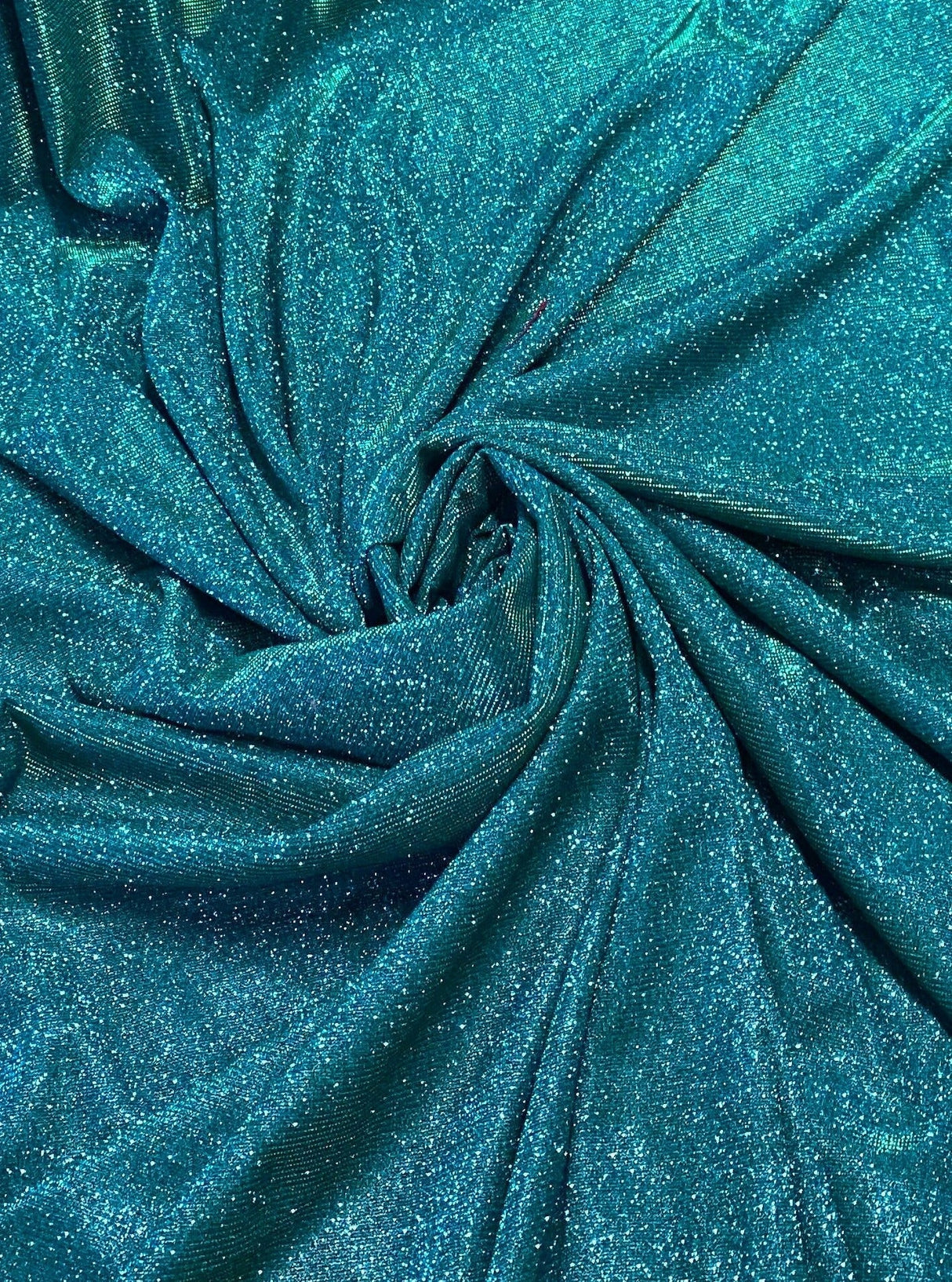 Teal Green Stretch Metallic Lurex