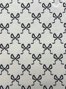 Bow Print Velvet Velvet Fabric - Pink, White Bow Print, 1 Yard