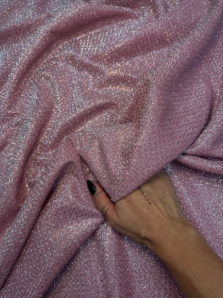 Shimmery Metallic Brocade Pink