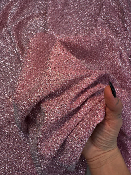 Shimmery Metallic Brocade Pink