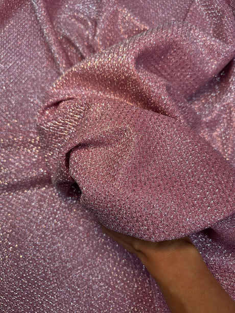 Shimmery Metallic Brocade Pink