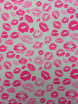 Kiss Print Blacklight Reactive Spandex Fabric - Blacklight Reactive Kiss Print, 58"/60" Width (1 Yard)