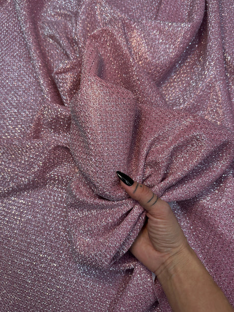Shimmery Metallic Brocade Pink