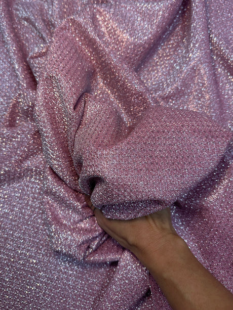 Shimmery Metallic Brocade Pink