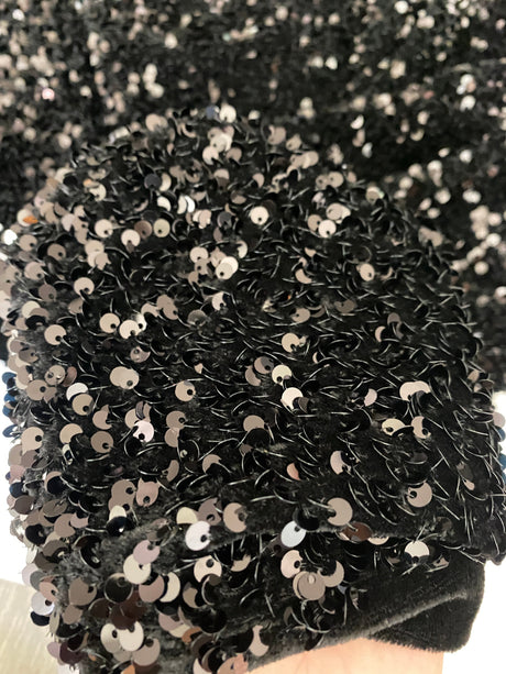 Stretch Sequin Velvet Black
