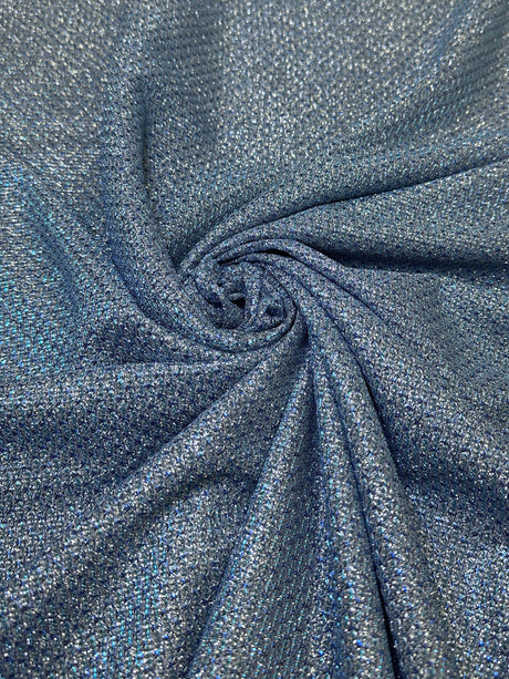 Shimmery Metallic Brocade Baby Blue