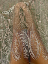 Gold Glitter Sequin Geometric Lace