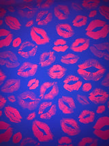 Kiss Print Blacklight Reactive Spandex Fabric - Blacklight Reactive Kiss Print, 58"/60" Width (1 Yard)