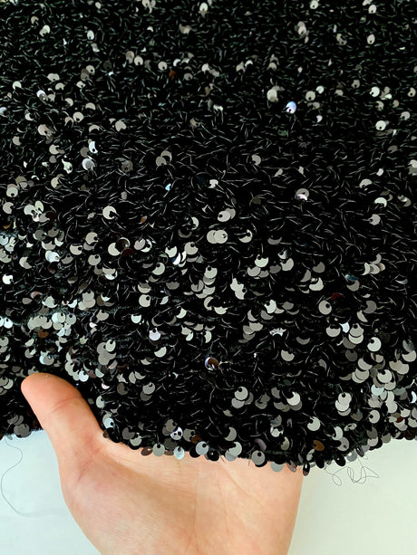 Stretch Sequin Velvet Black