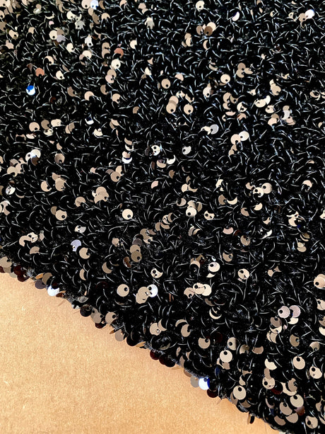 Stretch Sequin Velvet Black