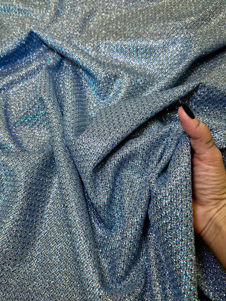 Shimmery Metallic Brocade Baby Blue