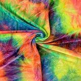 Tie Dye Stretch Velvet Fabric - 4-Way Stretch, 60" Width, 360 GSM (1 Yard)