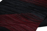 Patchwork PCH211 Red 100 Percent Hairon Leather Fabric - Red, Geometric Pattern, Ombre Effect (1 Piece)