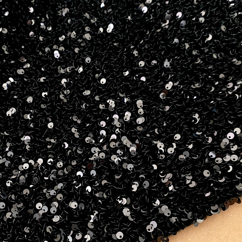 Stretch Sequin Velvet Black