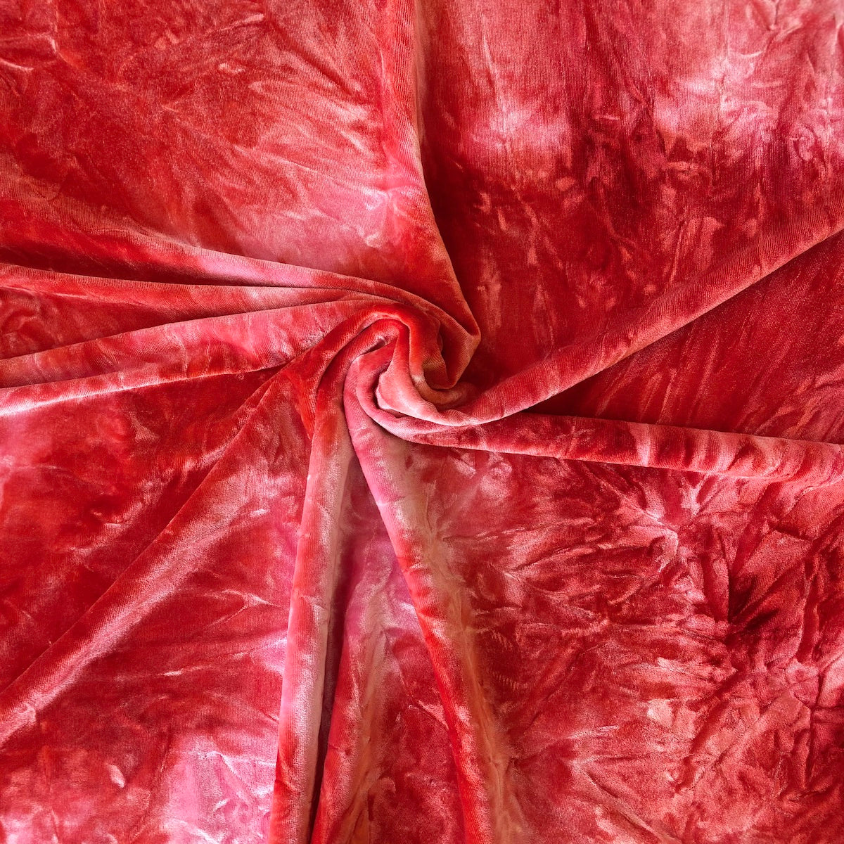 Tie Dye Stretch Velvet Fabric - 4-Way Stretch, 60" Width, 360 GSM (1 Yard)