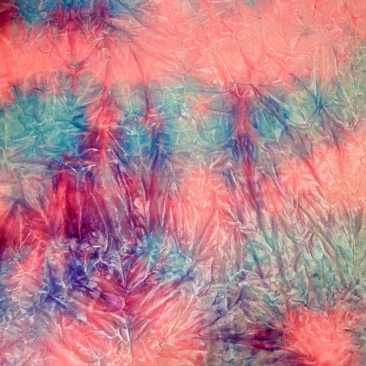 Tie Dye Stretch Velvet Fabric - 4-Way Stretch, 60" Width, 360 GSM (1 Yard)