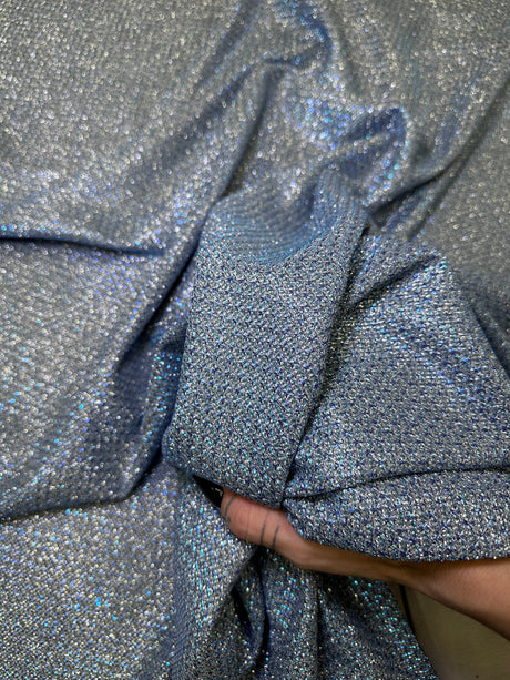 Shimmery Metallic Brocade Baby Blue