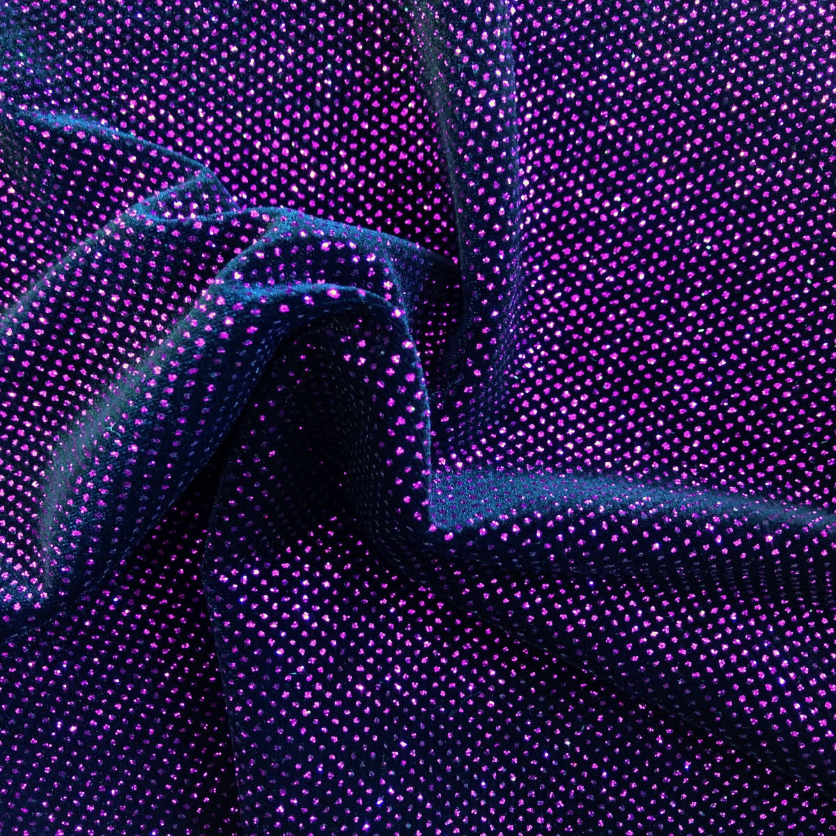 Sparkle Glitter Lurex Stretch Velvet Fabric - Iridescent Silver, Glitter Dots, 54" Width (1 Yard)