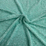 Sequins Embroidered Stretch Velvet Rodeo Fabric - 100 Percent Polyester Fabric, 2-Way Stretch, 60" Width, Sequins 54" Width, Multiple Colors (1 Yard)