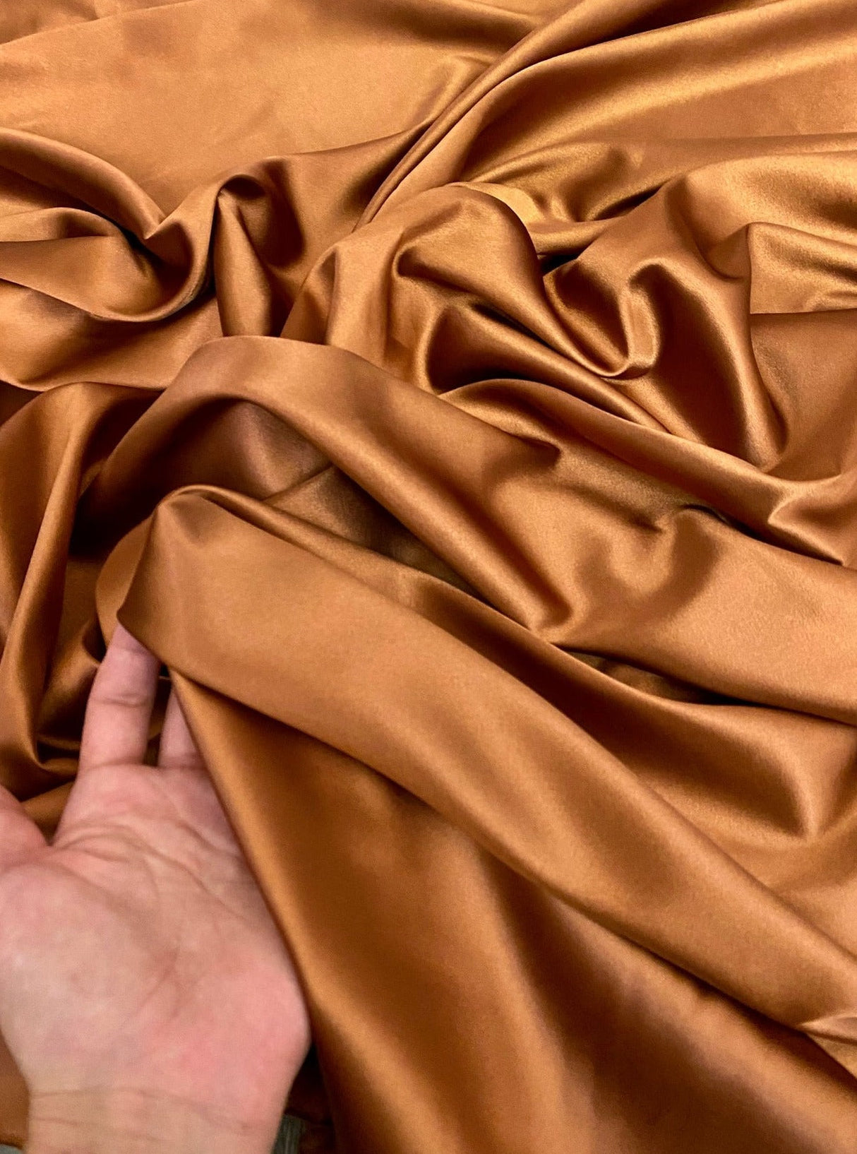 Rust Stretch Silk Charmeuse